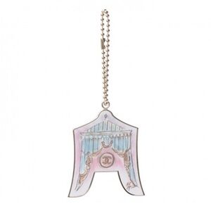 CHANEL 2012 Circus Tent CC Pink Blue Enamel Bag Charm